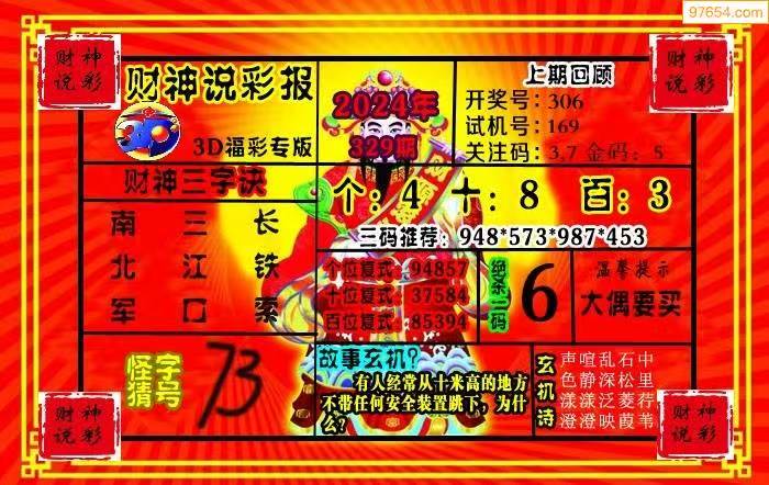 鬼六神算，一句定三码的福彩玄机