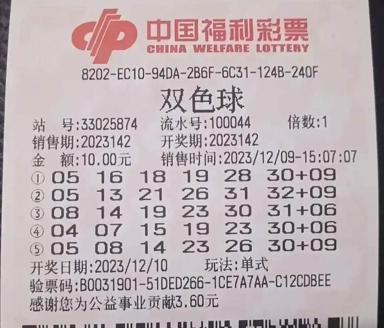 2018130，双色球中的幸运密码